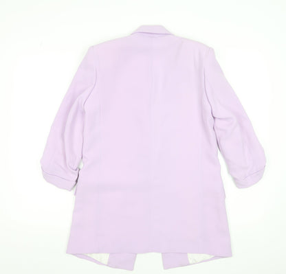 ZARA Women's Lilac Blazer XS Single-Breasted Long Jacket