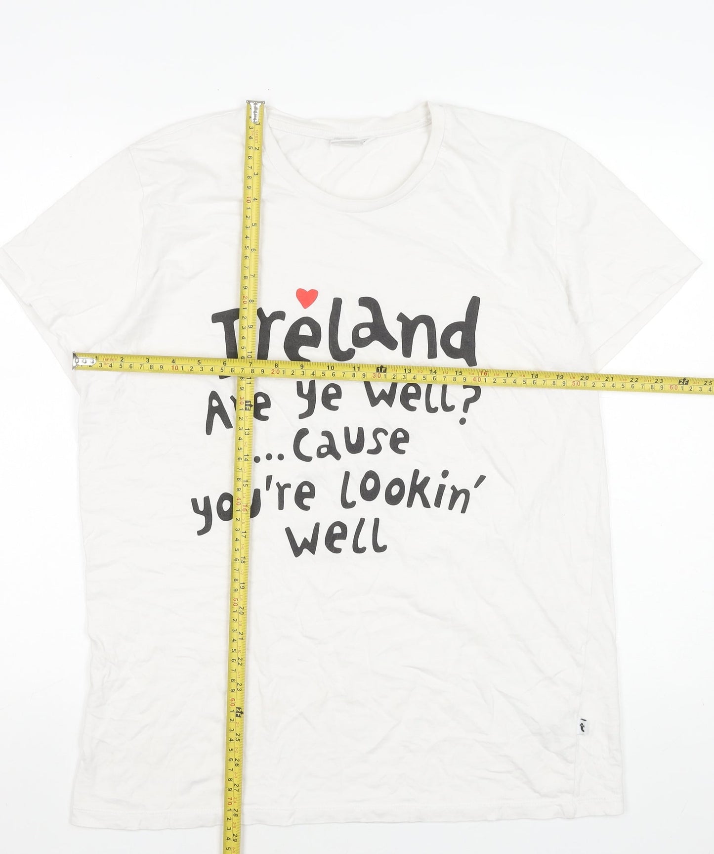 Womens UK Size L designed within denmark White Basic T-Shirt