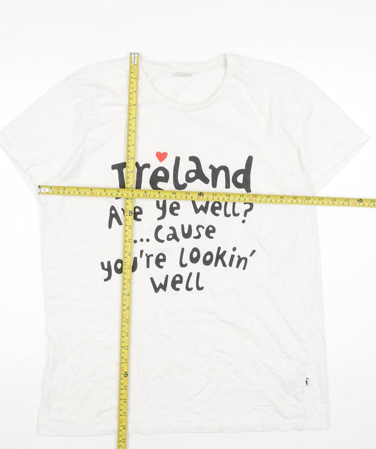 Womens UK Size L designed within denmark White Basic T-Shirt