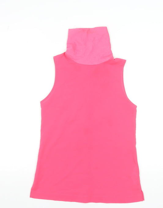 French Connection Women's Pink Sleeveless Roll Neck Tank Top XS