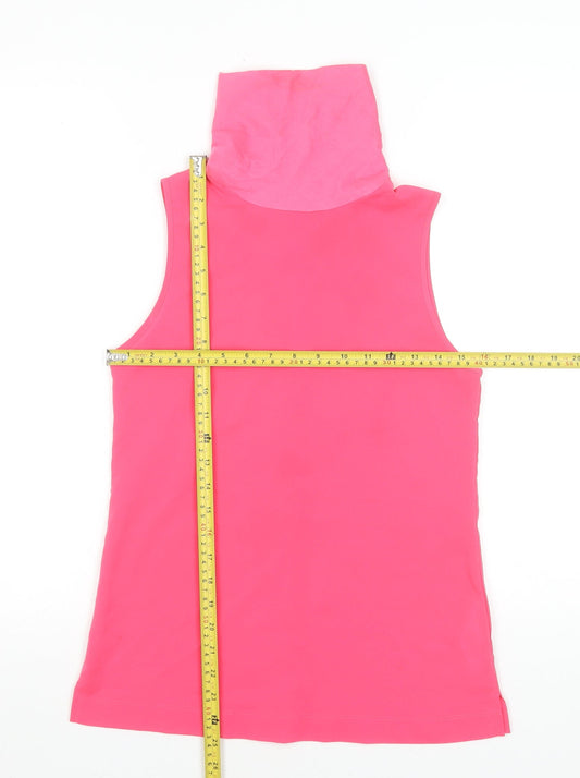 French Connection Women's Pink Sleeveless Roll Neck Tank Top XS