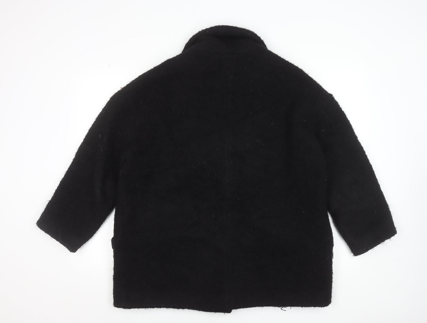 ba&sh Women's Black Wool Blend Pea Coat Size 12 Lined Button Classic