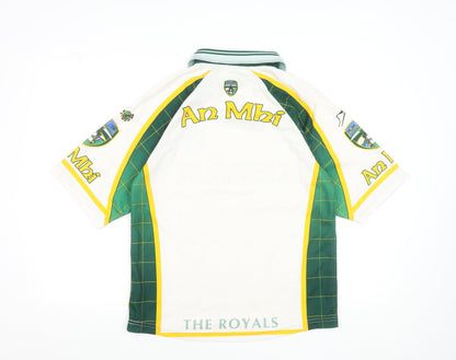 O'Neills Boys White Green Football Jersey 13-14 Years Collared Sports Top