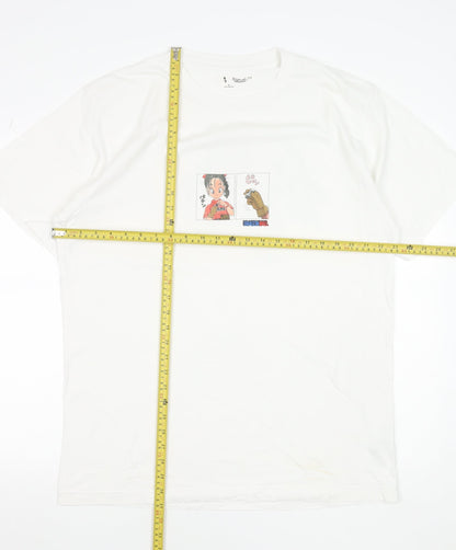 Uniqlo Men’s White Dragon Ball Anime Graphic Cotton T-Shirt XL