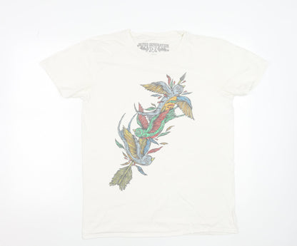 Jilted Generation Men's White Cotton Graphic Bird Art T-Shirt L