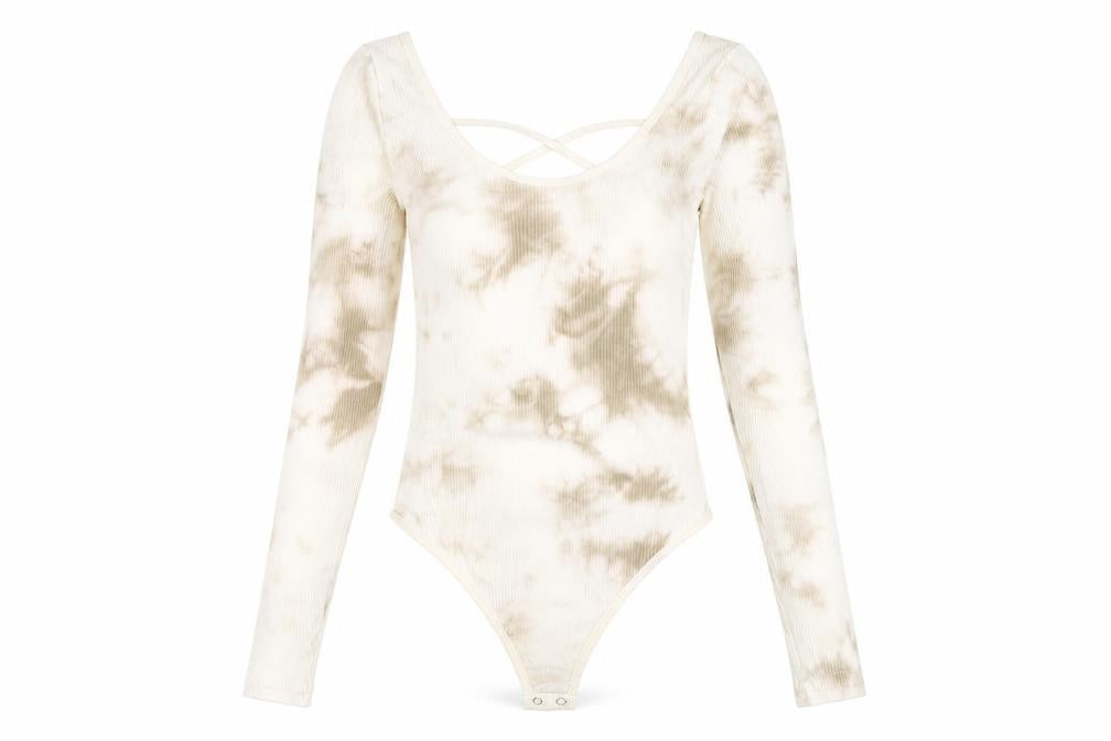 Womens UK Size 12 Stradivarius One-Piece Beige Bodysuit