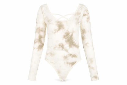 Womens UK Size 12 Stradivarius One-Piece Beige Bodysuit