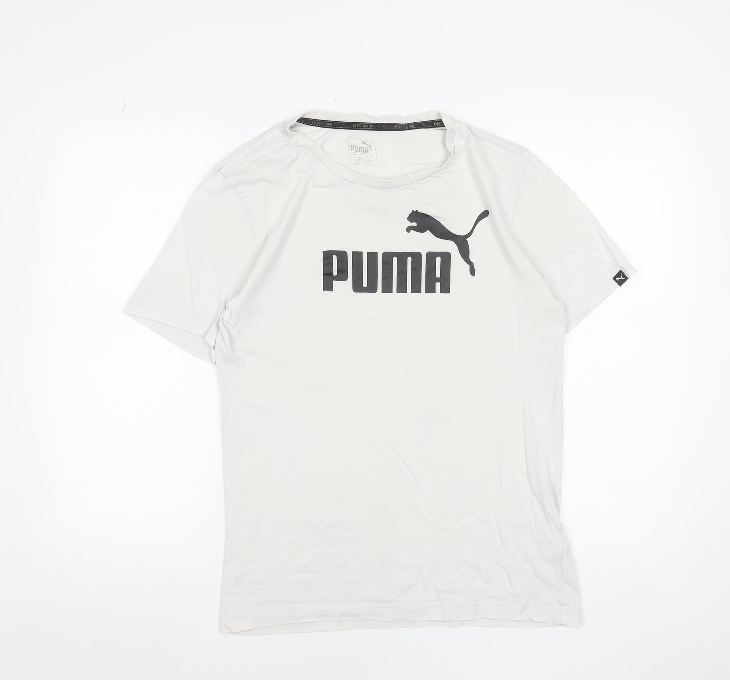 Puma Men's White Short Sleeve Sports Crew Neck T-Shirt Size S