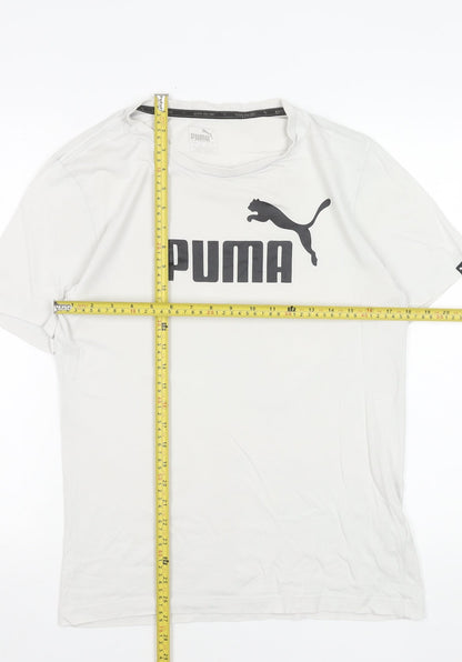 Puma Men's White Short Sleeve Sports Crew Neck T-Shirt Size S