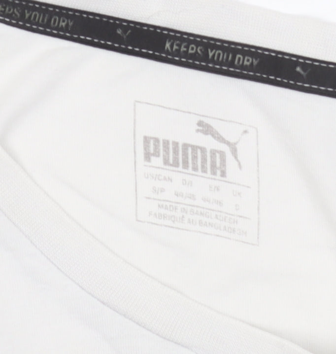 Puma Men's White Short Sleeve Sports Crew Neck T-Shirt Size S