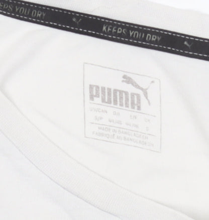 Puma Men's White Short Sleeve Sports Crew Neck T-Shirt Size S