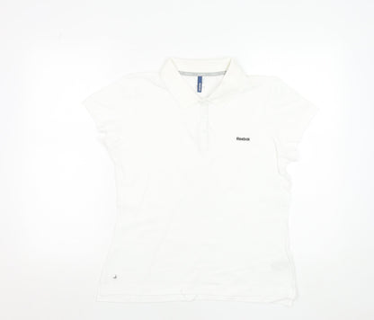 Womens UK Size 14 Reebok White Basic Polo