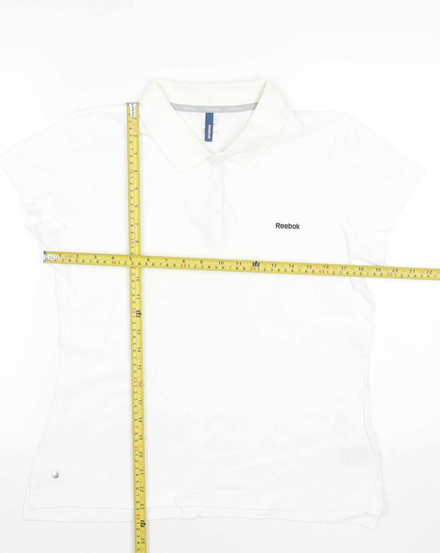 Womens UK Size 14 Reebok White Basic Polo