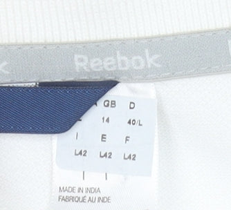 Womens UK Size 14 Reebok White Basic Polo
