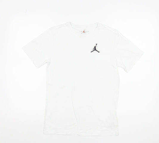 Jordan Teens White Cotton Crew Neck Short Sleeve Sports T-Shirt 12 Plus
