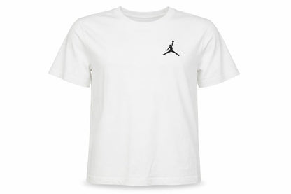 Front view of Jordan Teens White Cotton Crew Neck Short Sleeve Sports T-Shirt 12 Plus