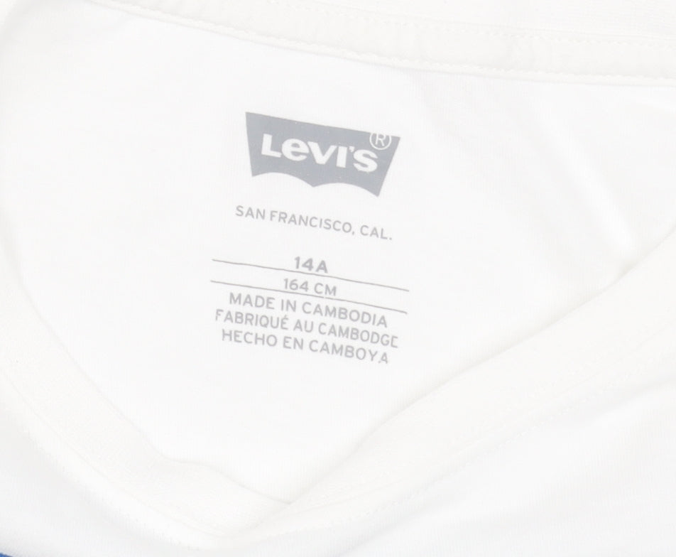 Boys UK Size 14 Years Levi's White Basic T-Shirt