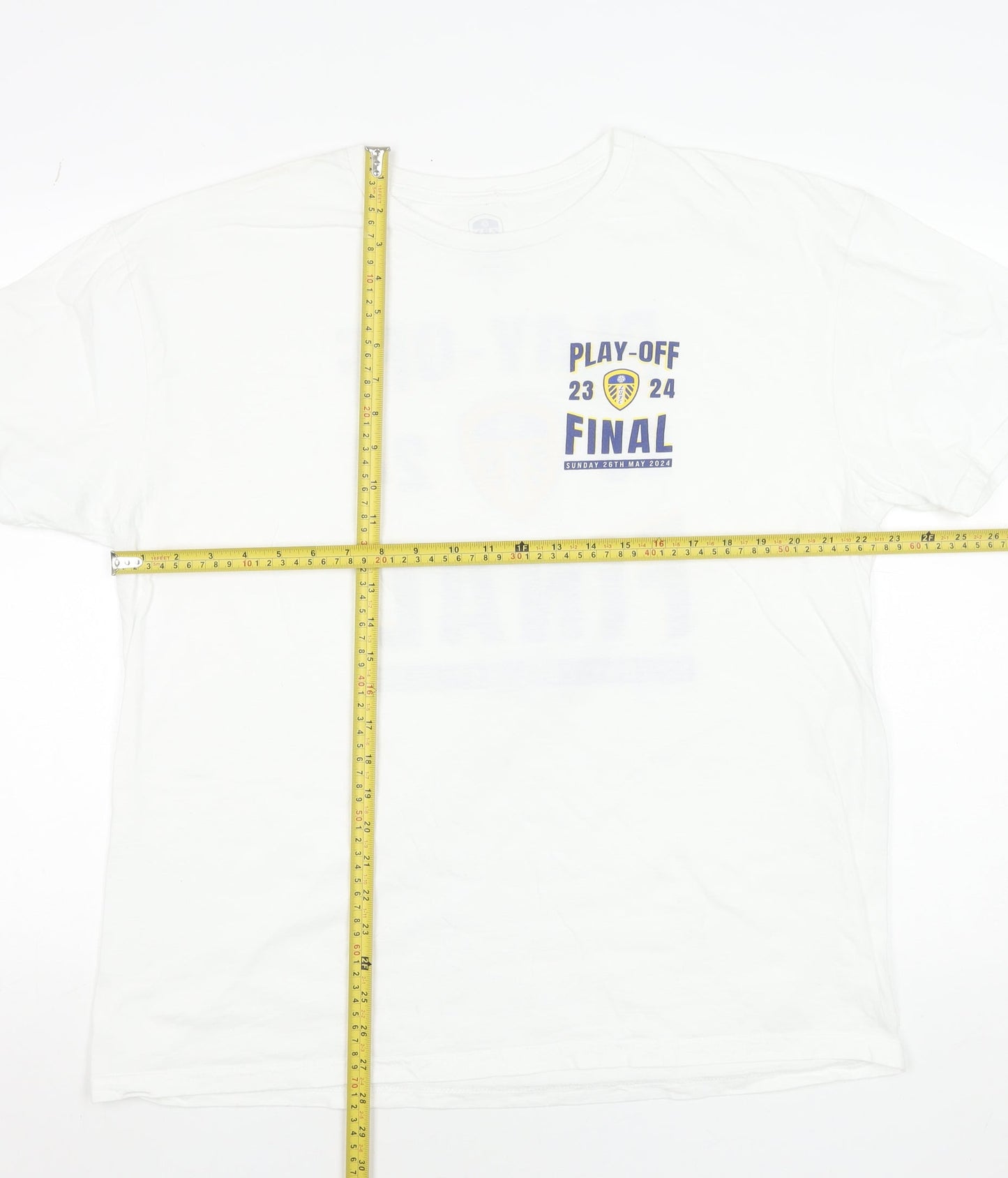 Leeds United Men's White XL Play-Off Final 23/24 Graphic T-Shirt