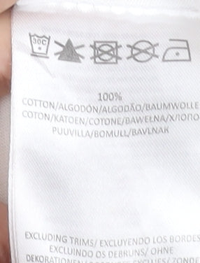 Brave Soul Women Ivory Size 10 Short Sleeve Cotton T-Shirt Dress