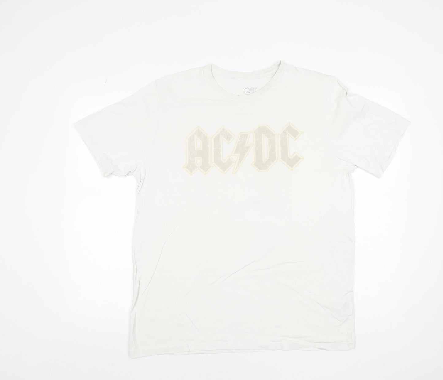 Next Men’s White AC/DC Band Graphic Rock T-Shirt Size M