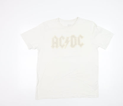 Next Men’s White AC/DC Band Graphic Rock T-Shirt Size M