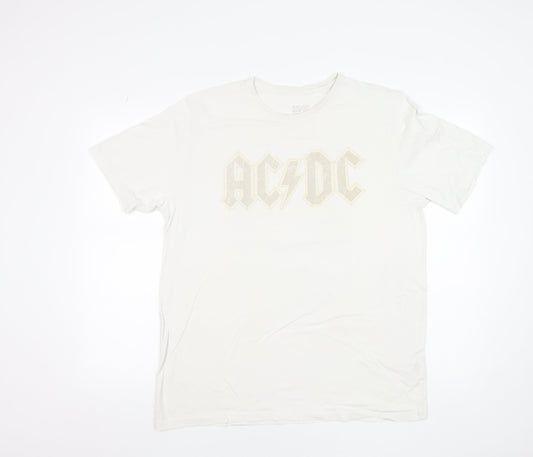 Next Men’s White AC/DC Band Graphic Rock T-Shirt Size M