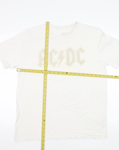 Next Men’s White AC/DC Band Graphic Rock T-Shirt Size M