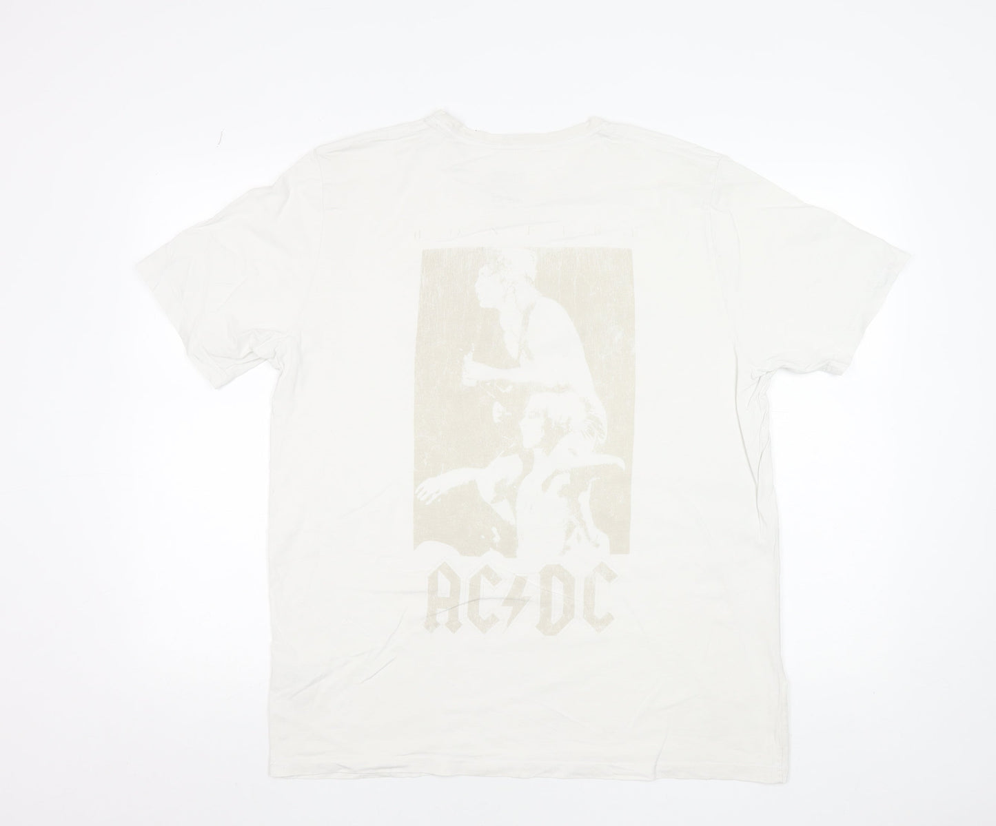 Next Men’s White AC/DC Band Graphic Rock T-Shirt Size M