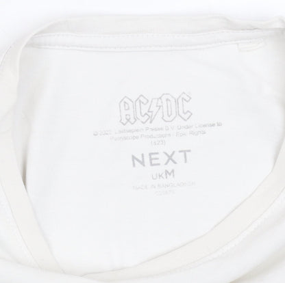 Next Men’s White AC/DC Band Graphic Rock T-Shirt Size M