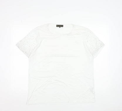 Womens UK Size S Frank Usher White Basic T-Shirt