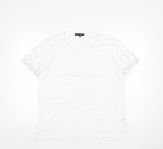 Womens UK Size S Frank Usher White Basic T-Shirt