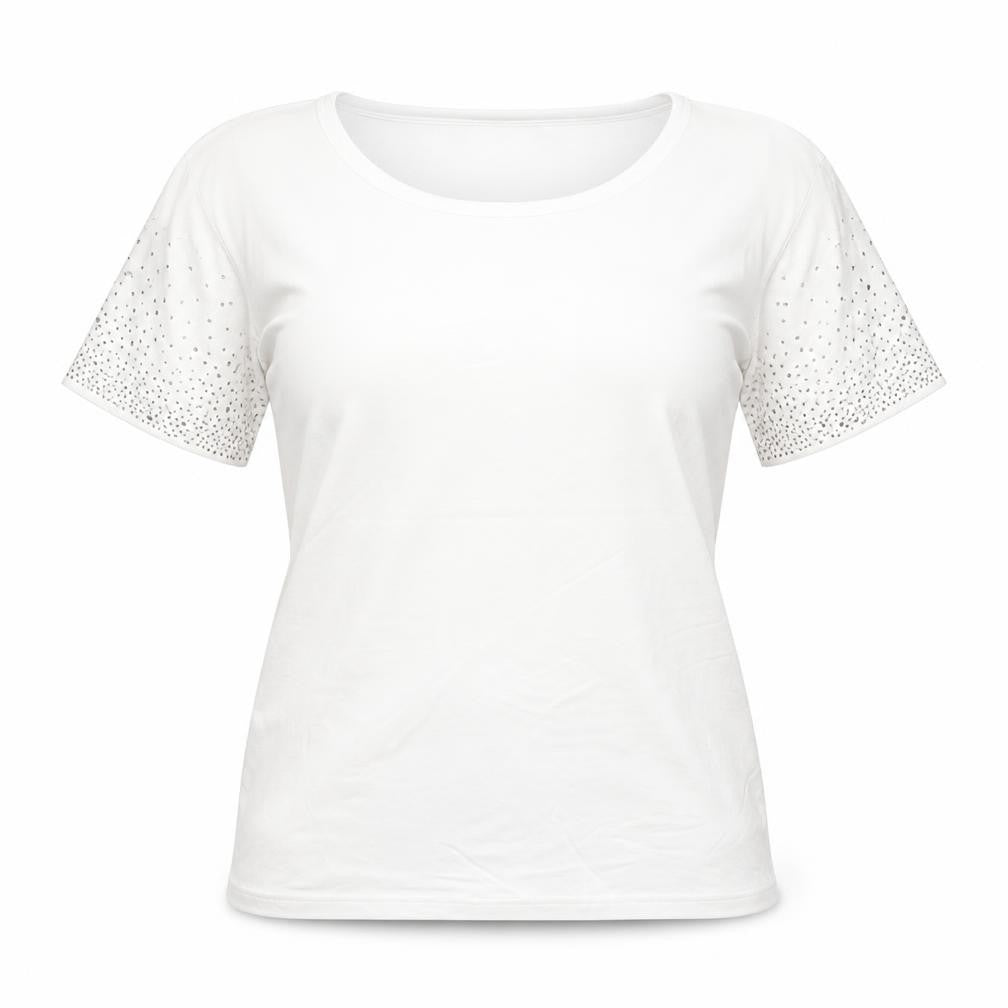 Womens UK Size S Frank Usher White Basic T-Shirt