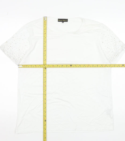 Womens UK Size S Frank Usher White Basic T-Shirt