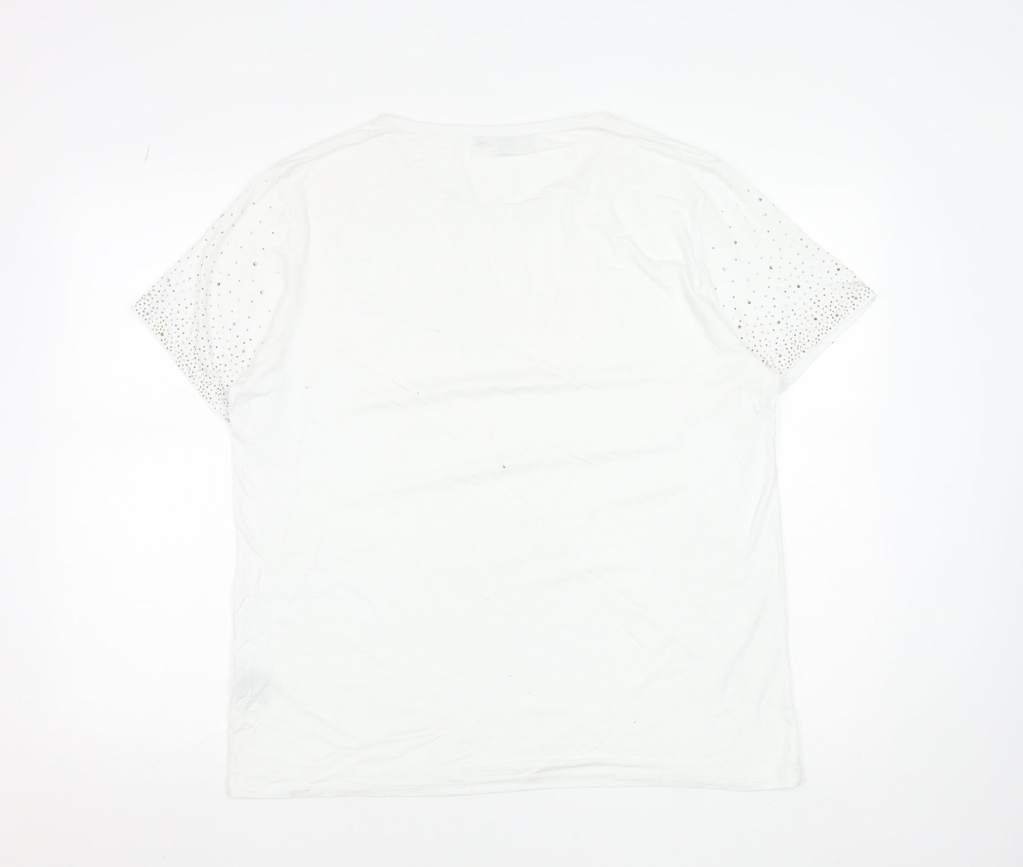 Womens UK Size S Frank Usher White Basic T-Shirt