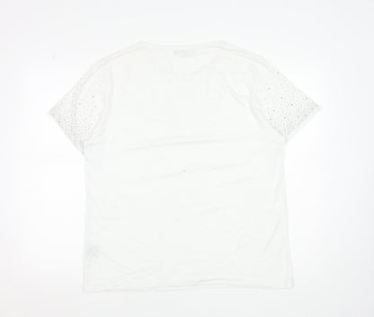 Womens UK Size S Frank Usher White Basic T-Shirt