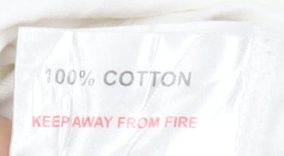 EWM Women’s White Cotton Short Sleeve Embroidered T-Shirt Size 18-20