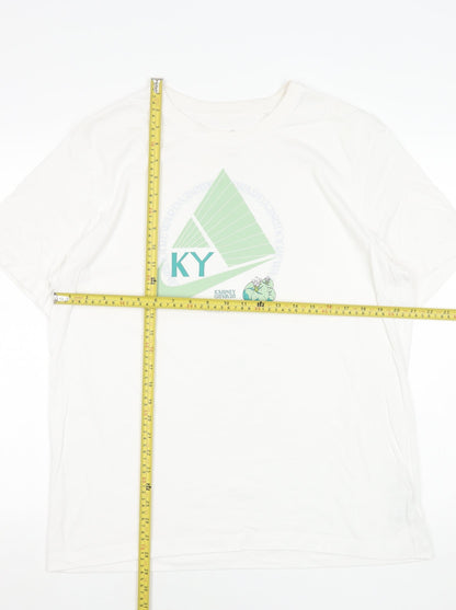 Nike Men's White Dri-FIT Graphic Sports T-Shirt L Regular Fit