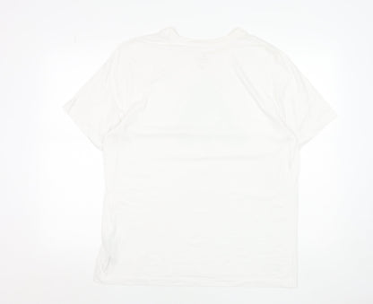 Nike Men's White Dri-FIT Graphic Sports T-Shirt L Regular Fit