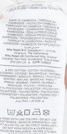 Nike Men's White Dri-FIT Graphic Sports T-Shirt L Regular Fit