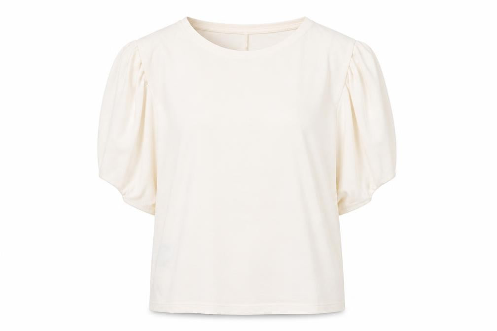 Womens UK Size 14 MNG Ivory Basic T-Shirt