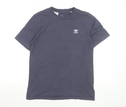 Adidas Boys Grey 12-13 Years Regular Fit Logo Cotton T-Shirt