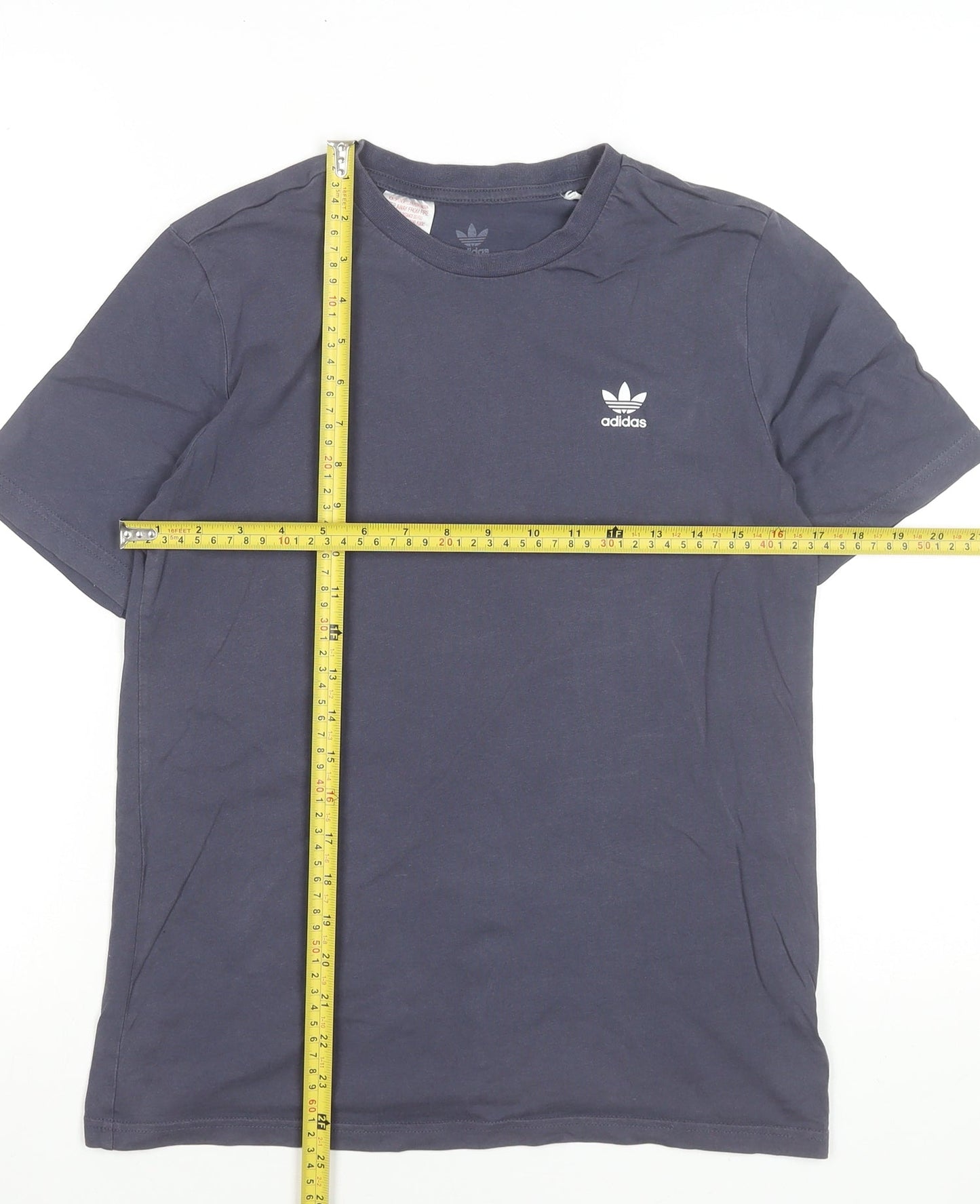 Adidas Boys Grey 12-13 Years Regular Fit Logo Cotton T-Shirt