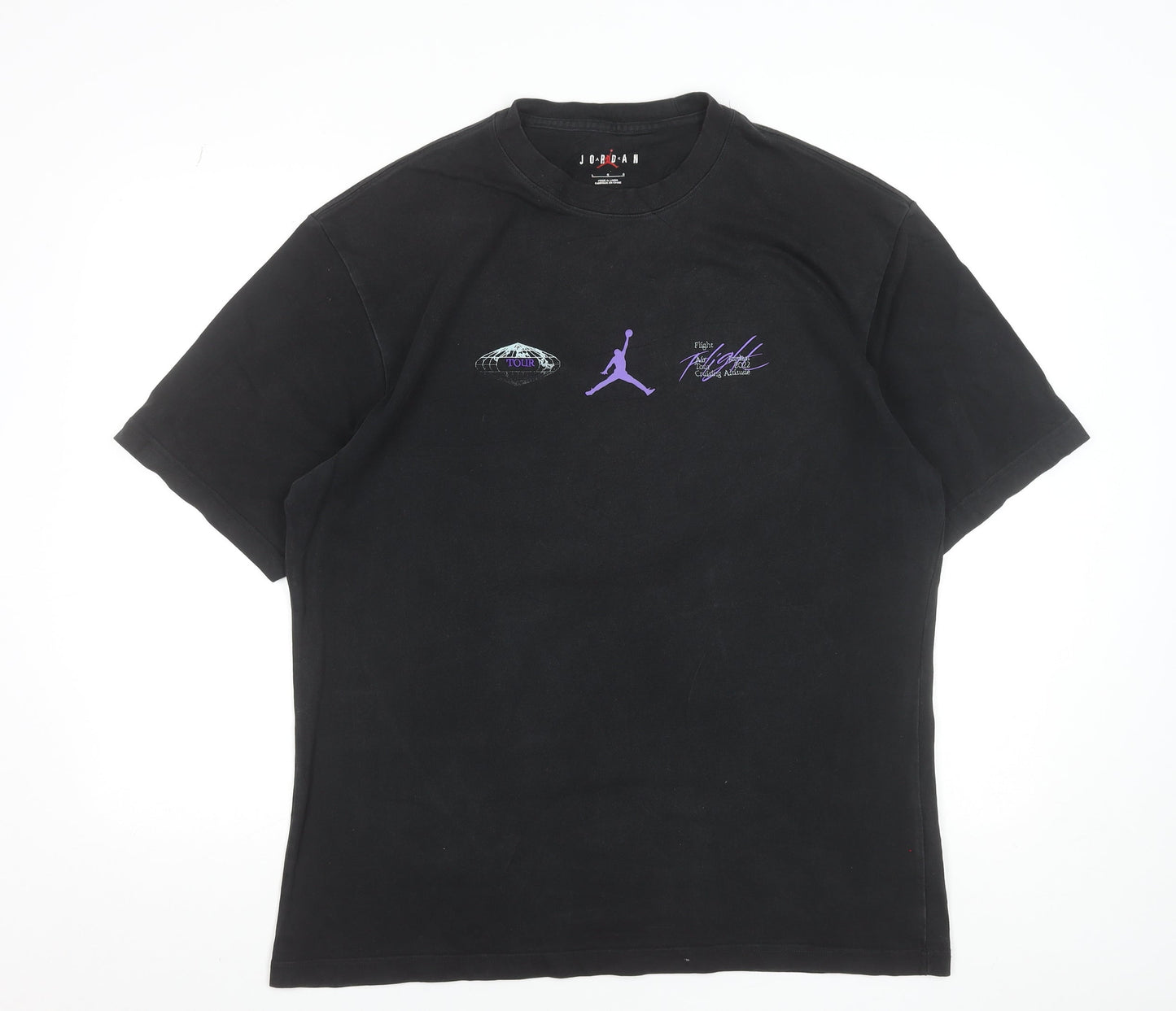 Jordan Men’s Black Flight Graphic T-Shirt L Sports Cotton