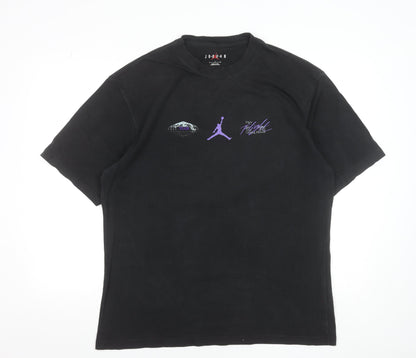 Jordan Men’s Black Flight Graphic T-Shirt L Sports Cotton