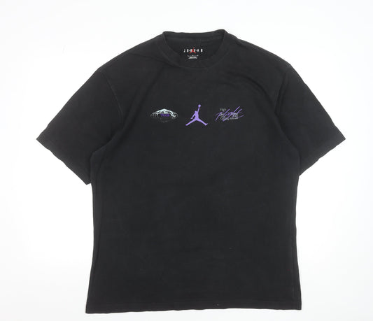 Jordan Men’s Black Flight Graphic T-Shirt L Sports Cotton