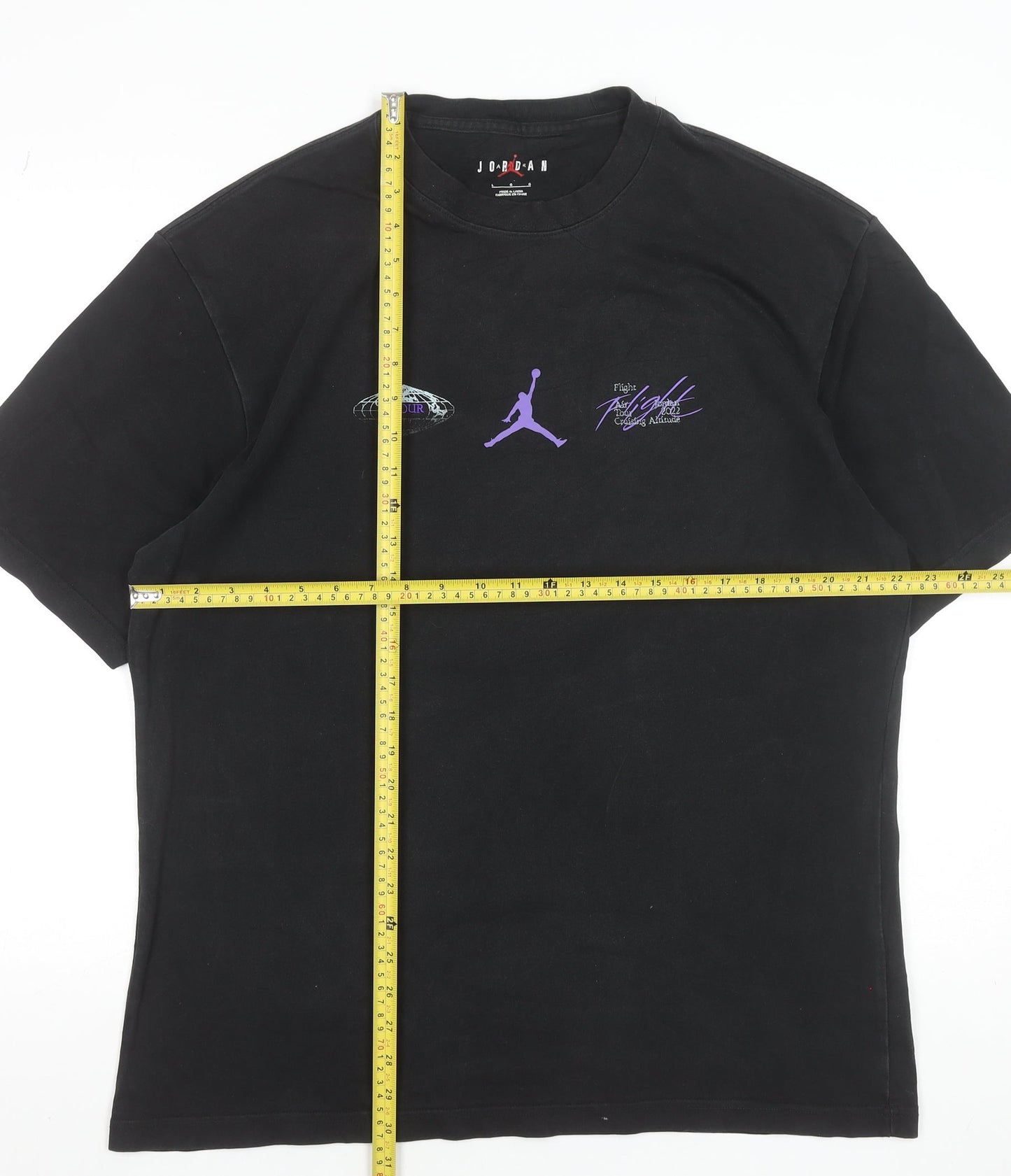 Jordan Men’s Black Flight Graphic T-Shirt L Sports Cotton