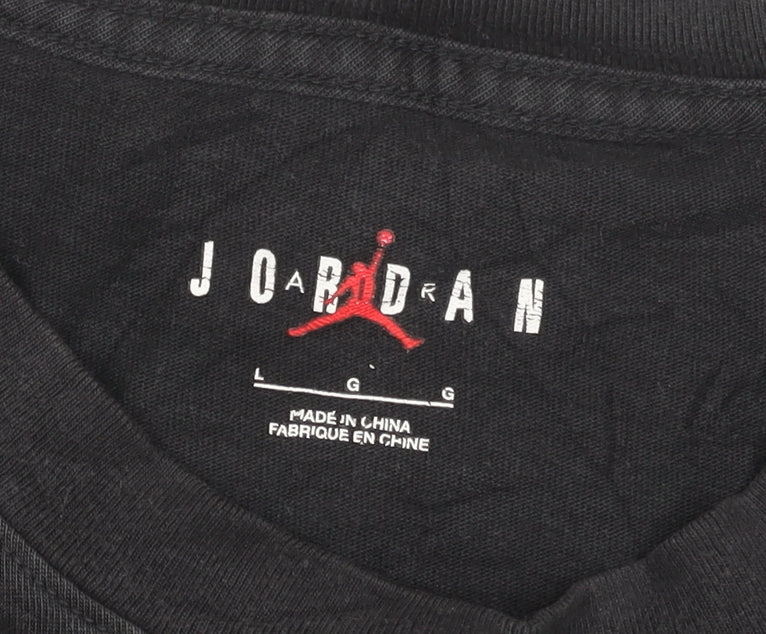 Jordan Men’s Black Flight Graphic T-Shirt L Sports Cotton