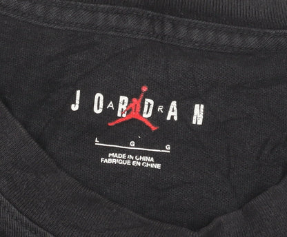 Jordan Men’s Black Flight Graphic T-Shirt L Sports Cotton