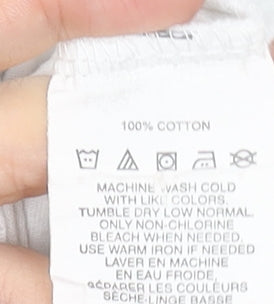 Oakley Men’s White Blue Graphic Regular Fit Cotton T-Shirt Size L