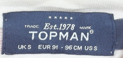 Topman Men's Red Aztec Geometric Crew Neck Cotton Short Sleeve T-Shirt Size S